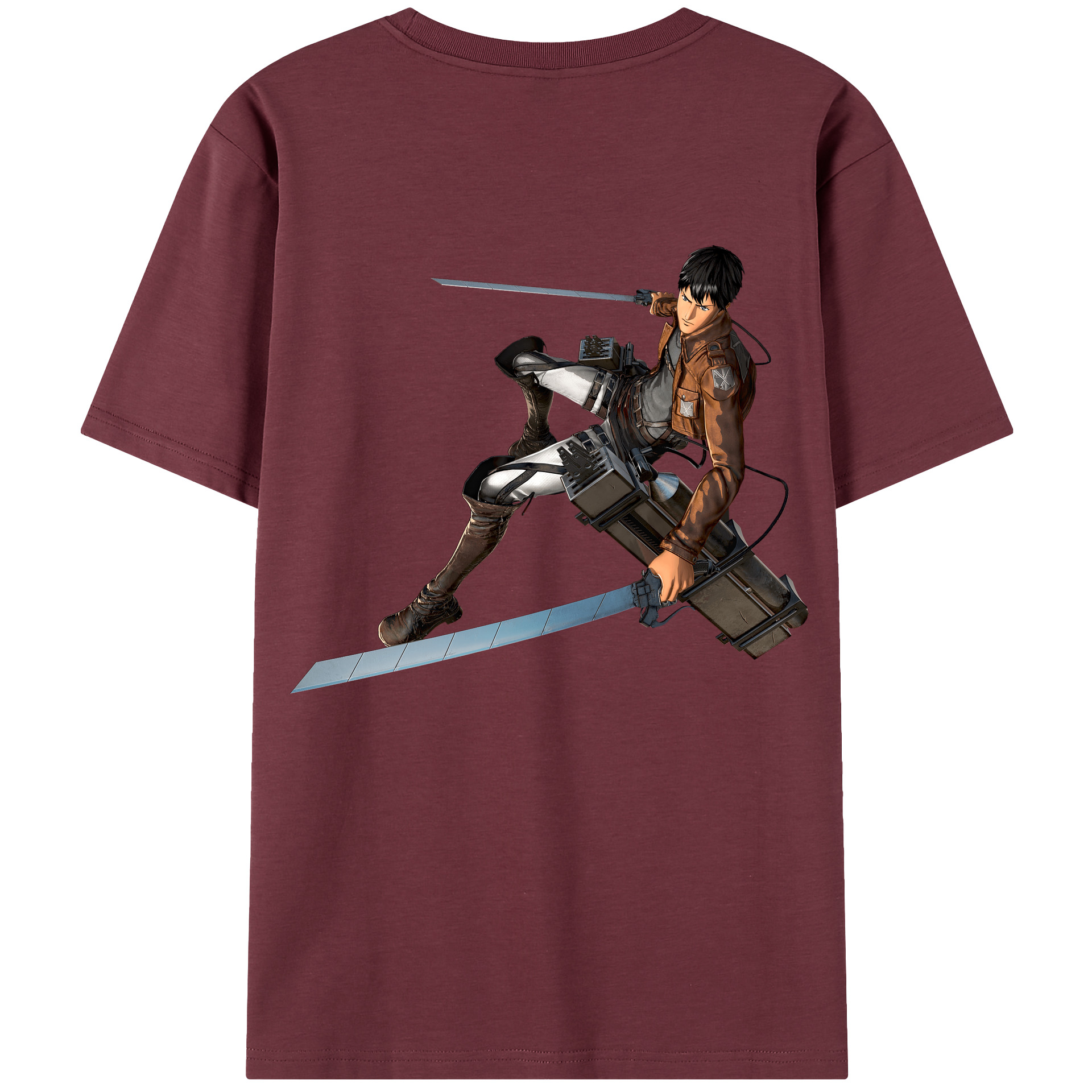 （画像用） 進撃の巨人 ベルトルト・フーバー Attack on Titan Bertholdt Hoover 綿100％半袖Tシャツ（背面プリント）